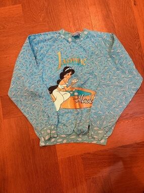 Vintage Disney Aladdin Jasmine Sweatshirt 14 Glitter Graphic Crewneck